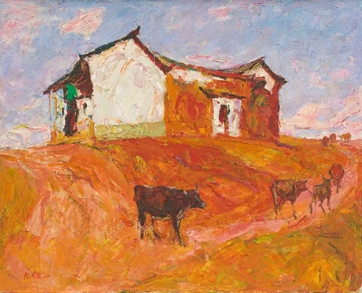 羅爾純《坡》，80cm×100cm，油畫，1995年。